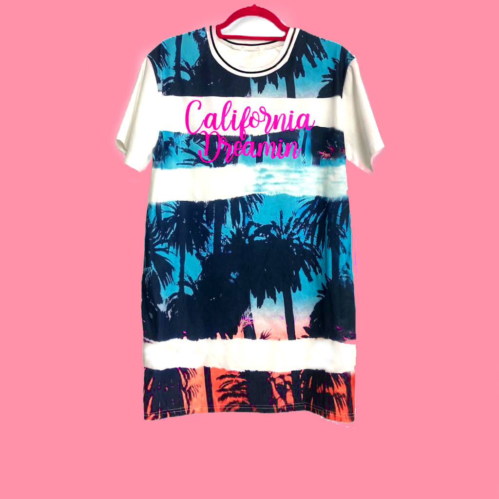 palm tree shirt dress