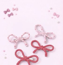 Pink Duo Bow Clips