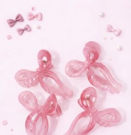 Cotton Candy Bow Claw Clip