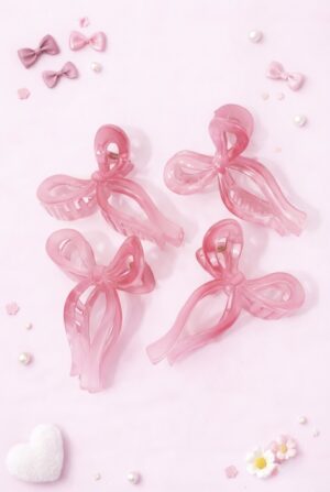Cotton Candy Bow Claw Clip
